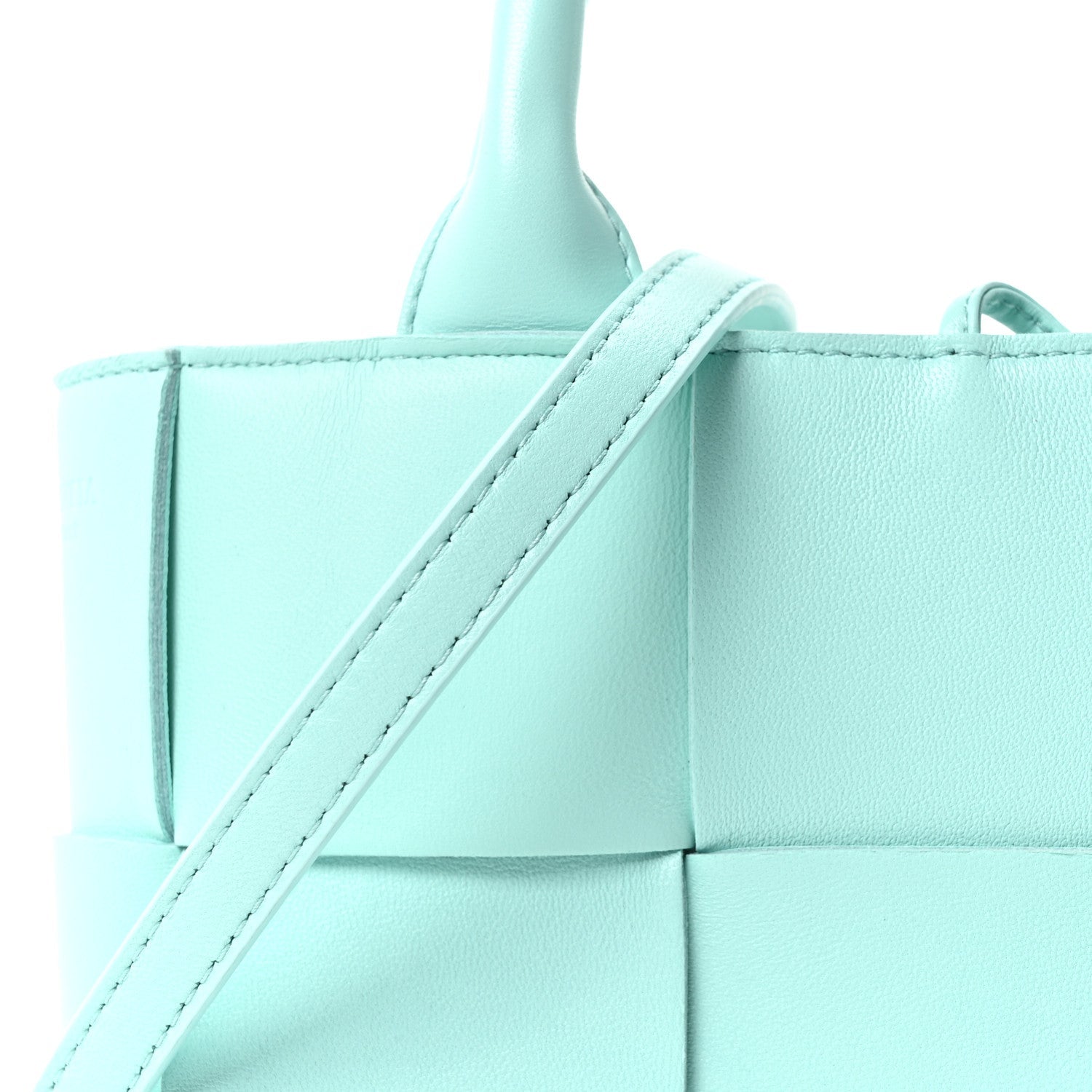 Grained Calfskin Maxi Intrecciato Mini Arco Tote Pale Blue