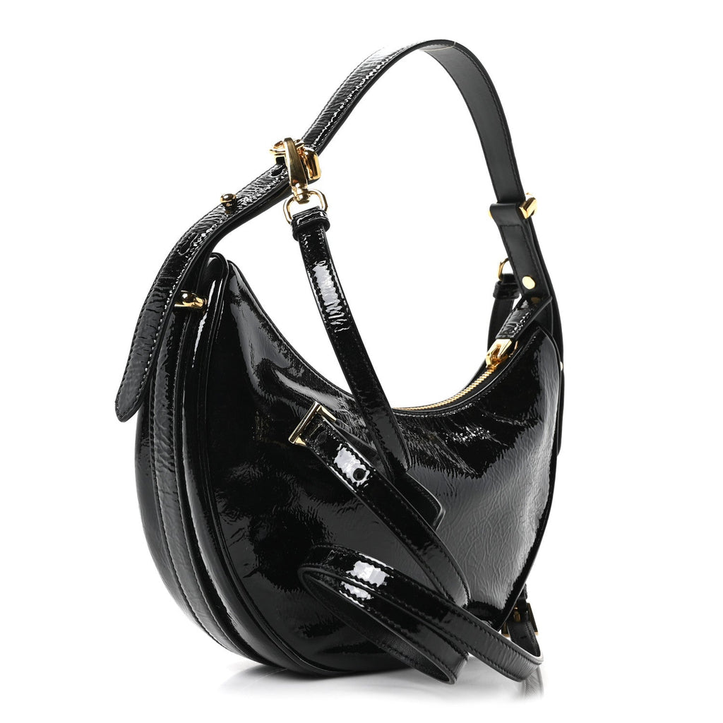 Patent Naplak Arque Shoulder Bag Black