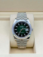 Rolex Steel Datejust 41  - Smooth Bezel - Green Ombré Dial - Jubilee Bracelet - 126300