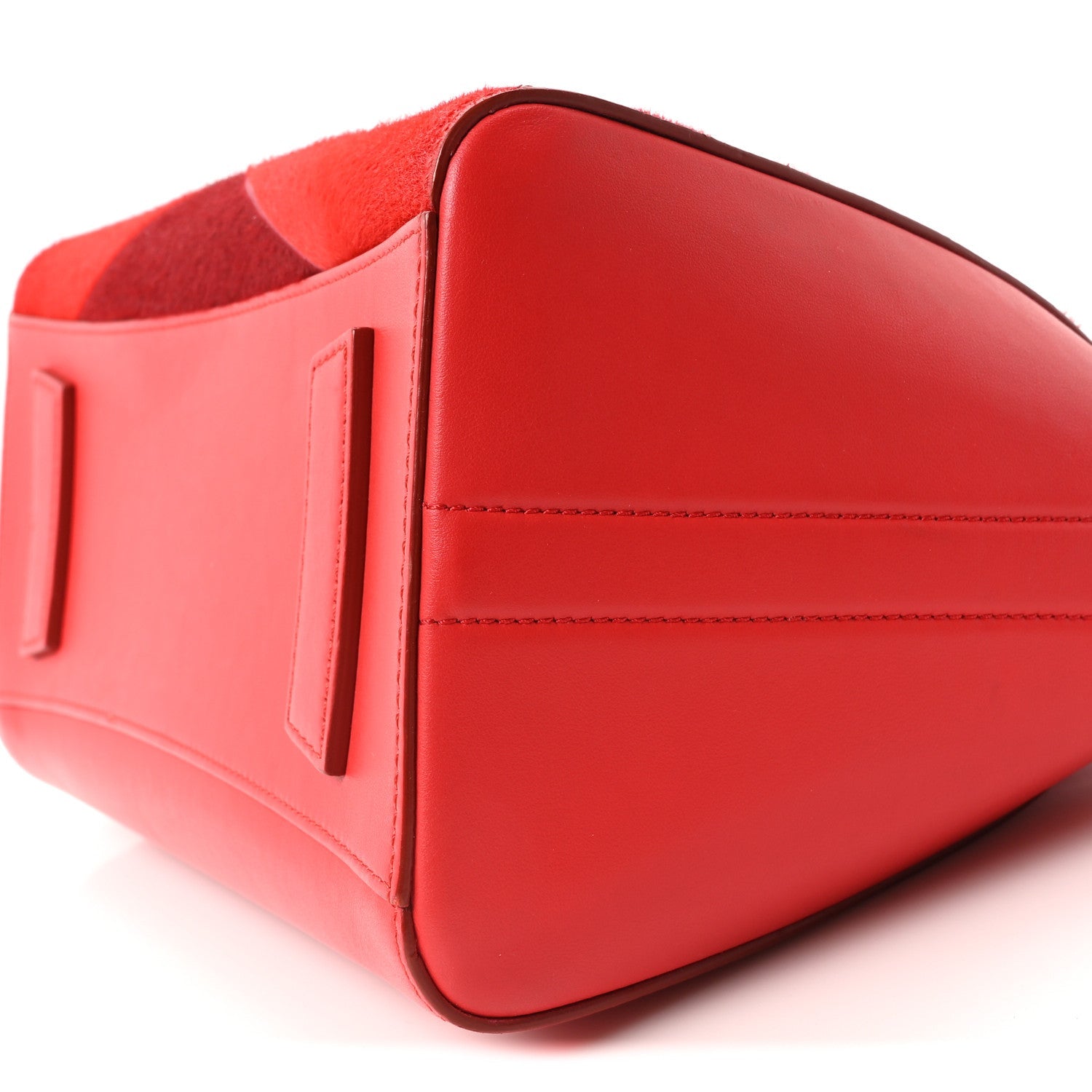 Calf Hair Smooth Calfskin Geometric Small Antigona Red