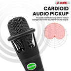 XLR Dynamic Metal Mic Audio, Ideal for Singing, Captures Source Sound, Sturdy & Durable, Includes XLR Cable - MIC CROWN