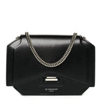 Calfskin Bow Cut Chain Wallet Black
