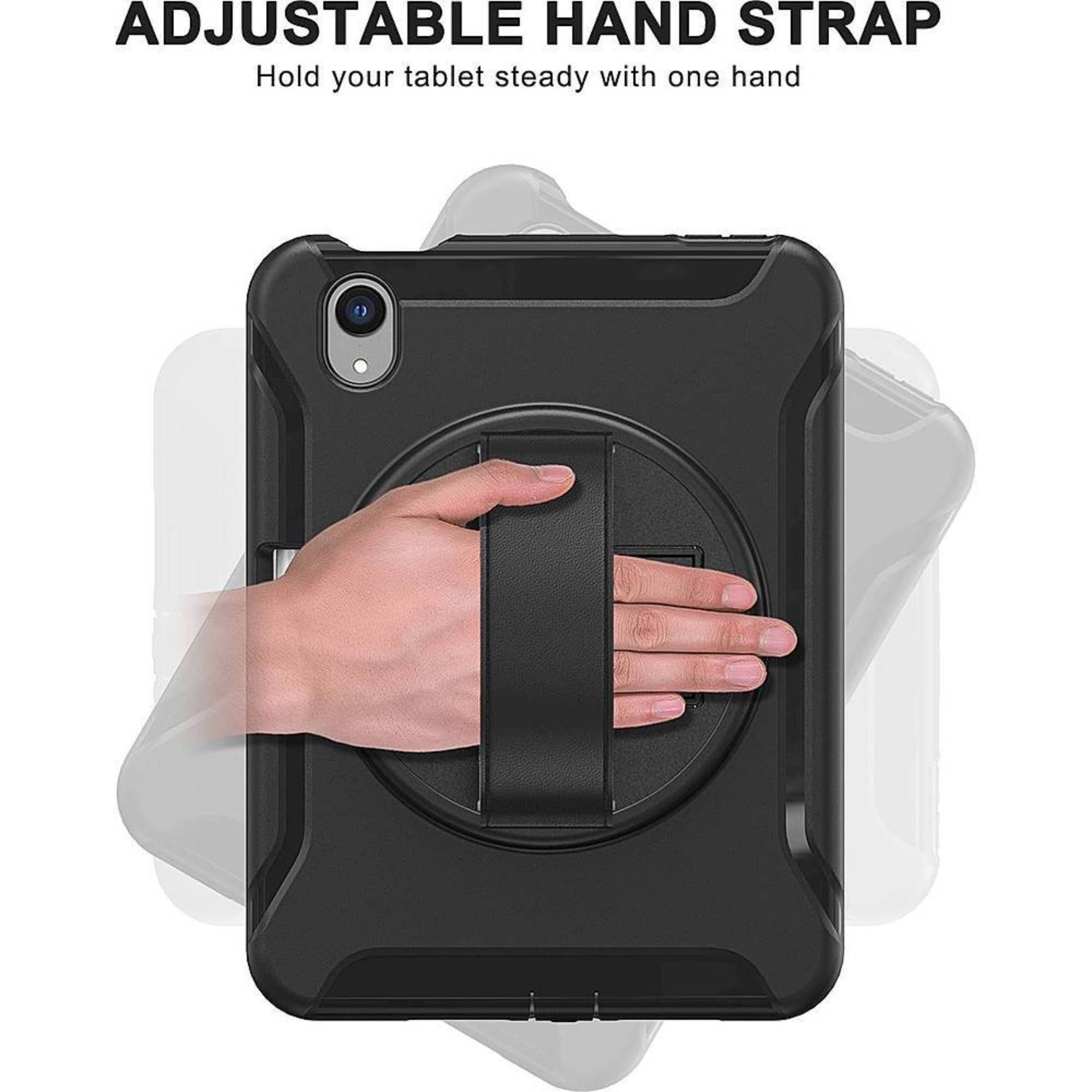 SAHARA - Raider Series Heavy-Duty Hand Strap Case - Apple iPad mini (A17 Pro) and Apple iPad mini (6th Generation 2021)
