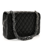 Lambskin Quilted Medium Westminster Pearl Flap Black