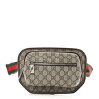 Soft GG Supreme Monogram Textured Dollar Calfskin Web Ophidia Pouch Pocket Belt Bag 85/34 Beige Ebony New Acero Black
