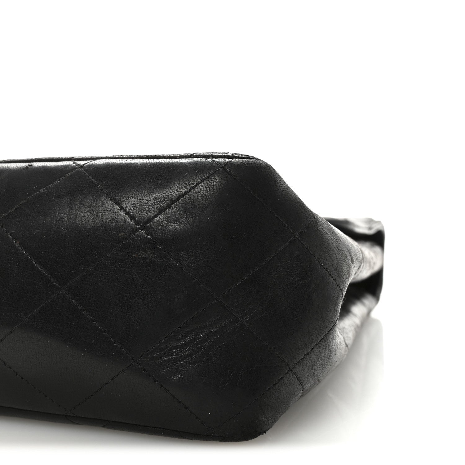Lambskin Quilted XL Jumbo Single Flap Black