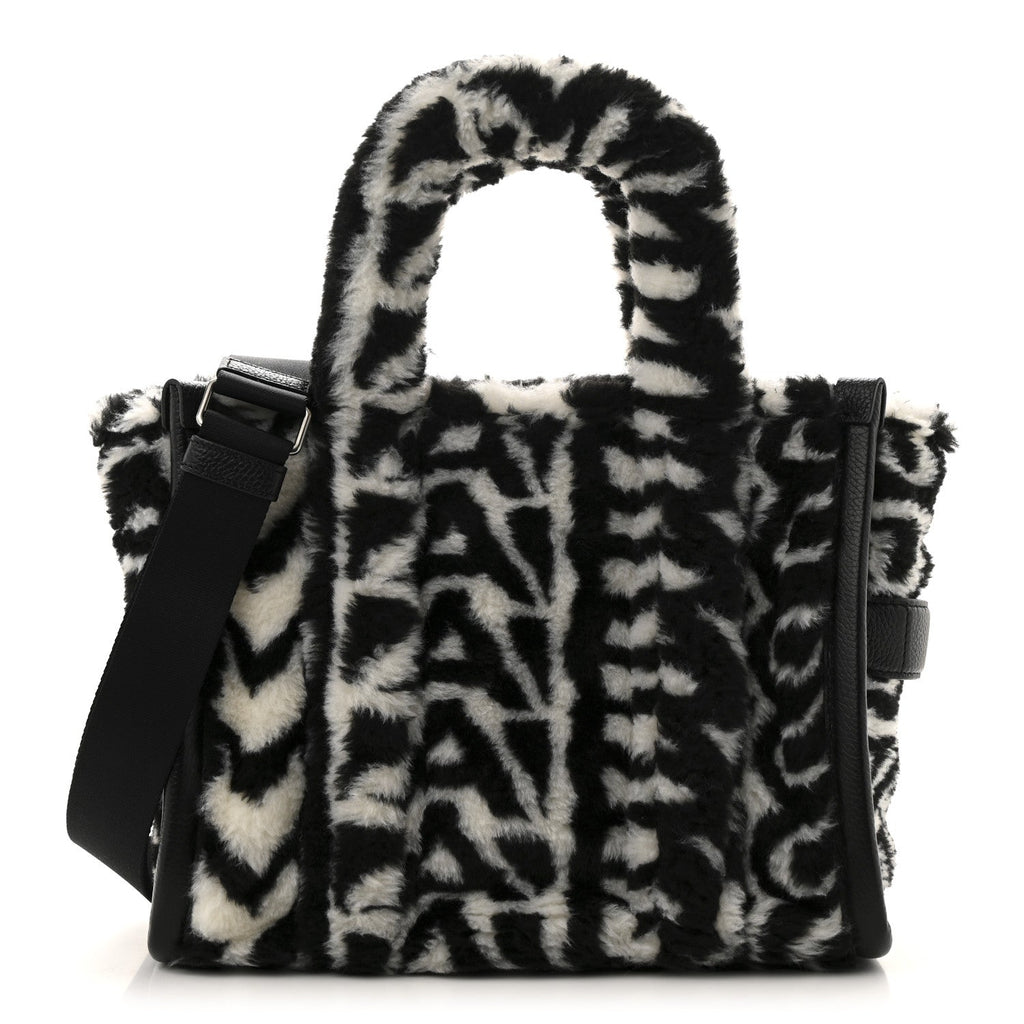 Polyester Cotton Oversized Monogram Medium Traveler Tote Bag Black Ivory