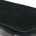 Metallic Calfskin Crocodile Embossed Hourglass Flap Flat Pouch Silver