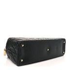 Caviar Quilted Large Bowler Black