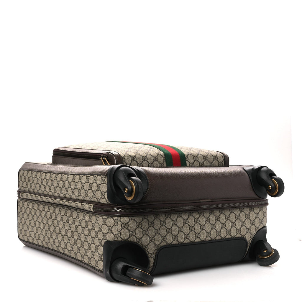 GG Supreme Monogram Web Medium Savoy Trolley Beige Ebony