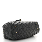 Calfskin Quilted Stam Dark Grey
