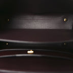 Calfskin Canvas Margot Top Handle Satchel Burgundy