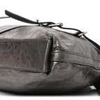 Metallic Calfskin Medium Voyou Bag Silver