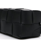 Lambskin Maxi Intrecciato Small Brick Cassette Bag Black
