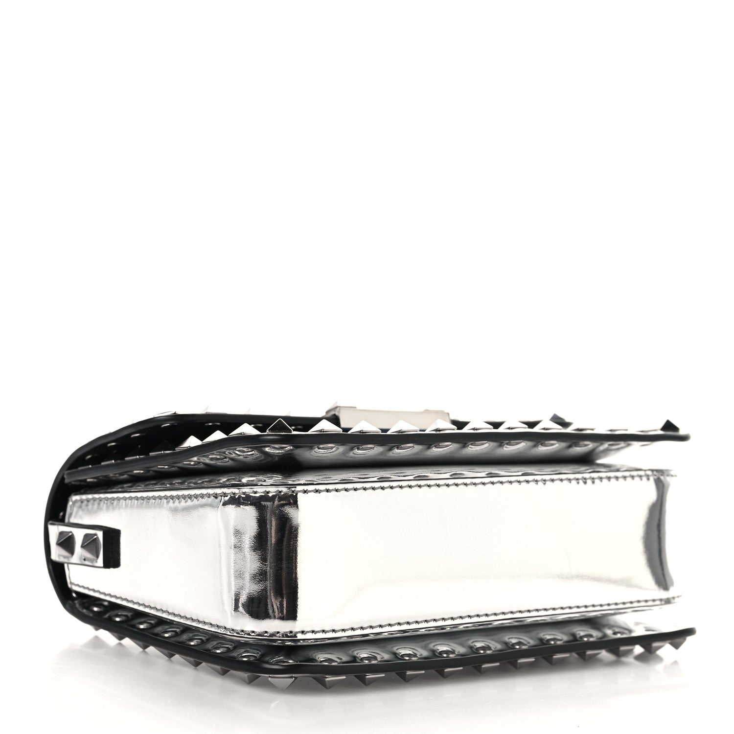 Mirror Calfskin Small Rockstud23 Shoulder Bag Silver