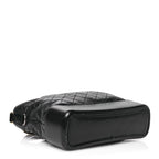 Aged Calfskin Quilted Large Gabrielle Hobo  Black