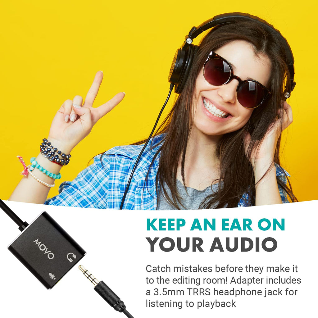 Movo USBC-AC2 TRS Mic. to USB-C Stereo Audio Sound Card