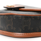 Canvas Calfskin Triomphe Mini Besace Tan