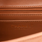 Lambskin Quilted Mini Rectangular Flap Brown
