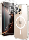 Entronix Bundle Compatible with iPhone 16 Pro Max - [Magnetic] Clear Case, 2 Clear Screen Protectors & 2 Camera Lens Protectors