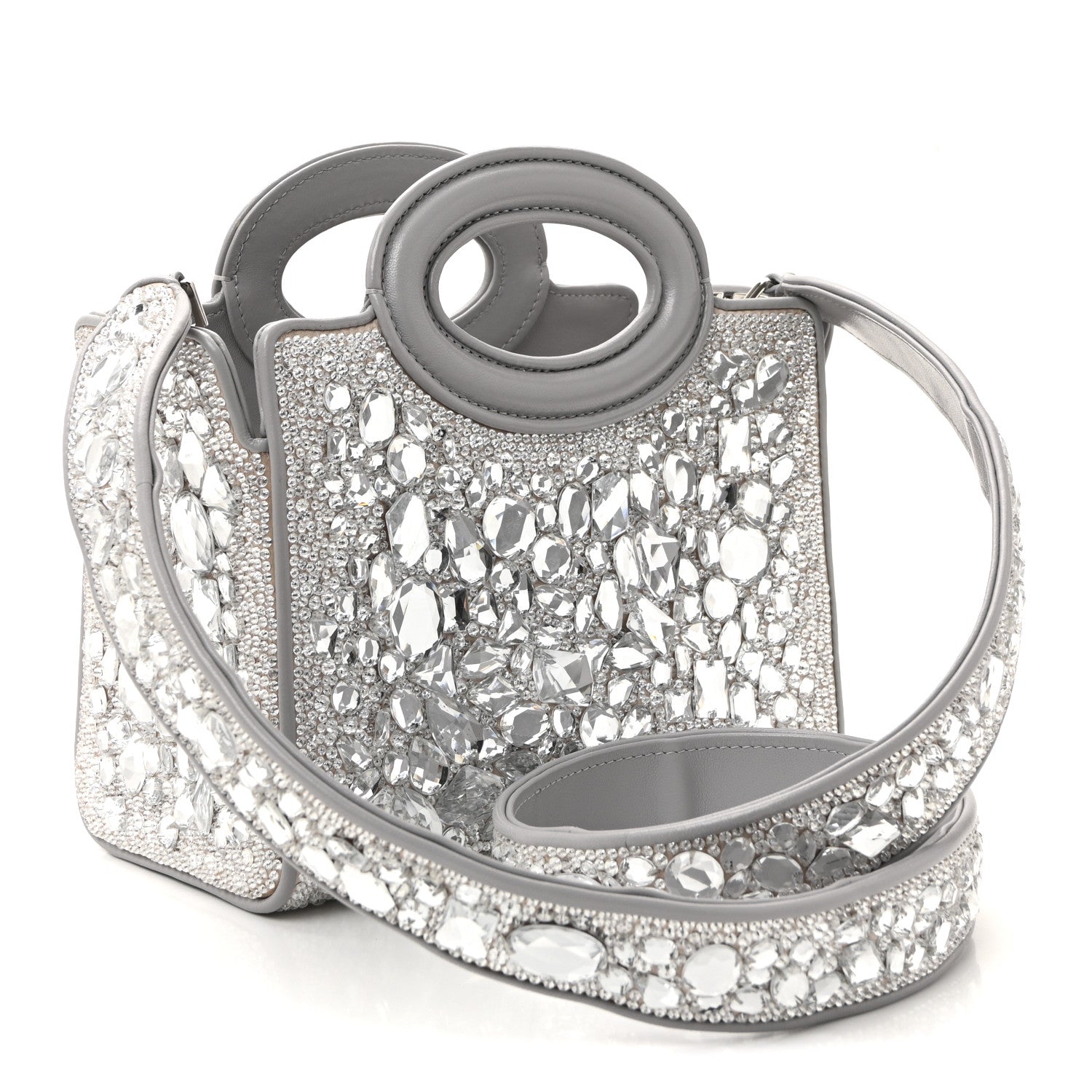 Crystal Mini Le Troisieme Shopping Bag Grey