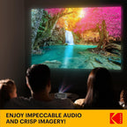 KODAK FLIK X1 100” Mini Projector, Portable Pico Projector with Remote & 2W Speakers