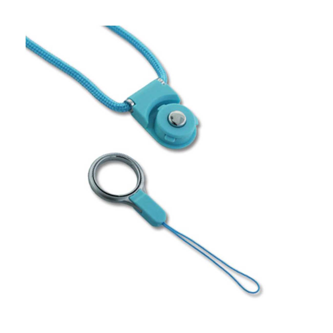 Reiko Long Lanyard Strap With Clip In Blue
