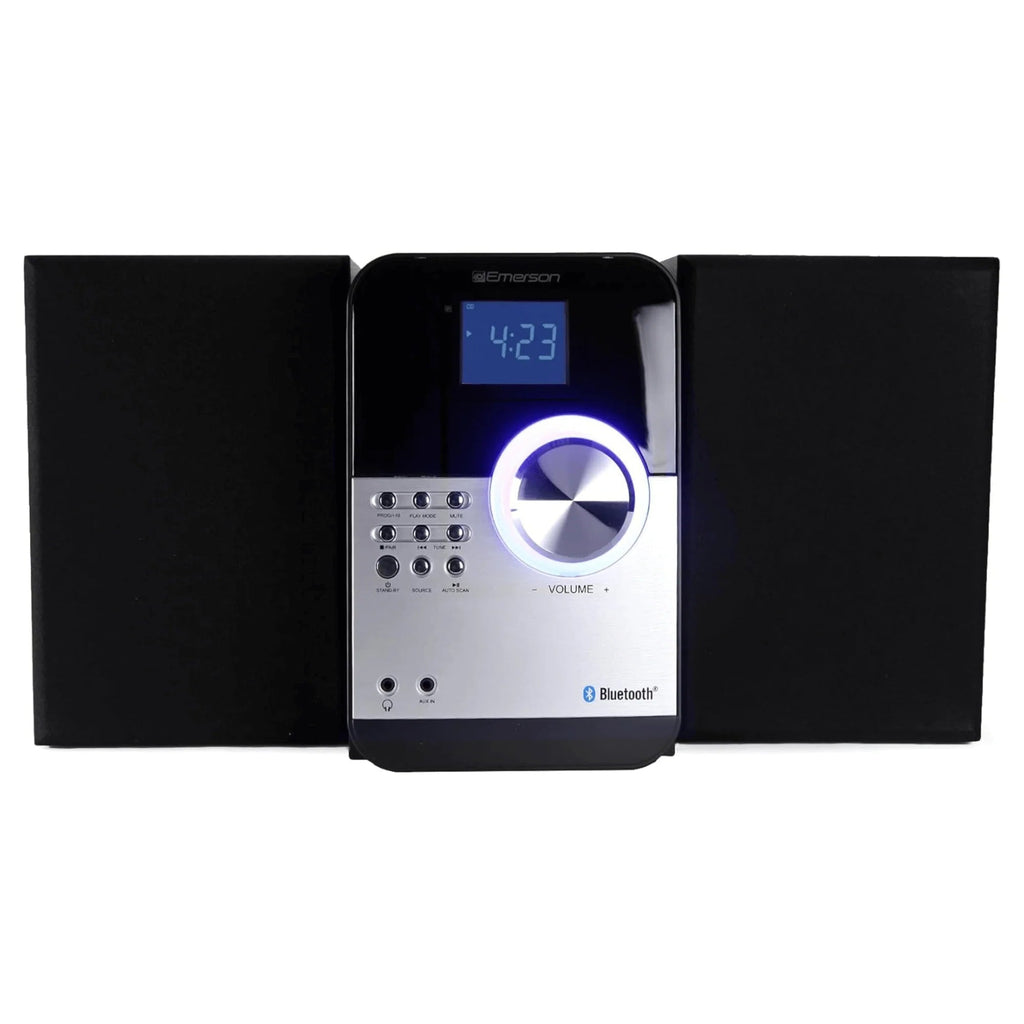 Emerson CD & MP3 Bluetooth FM Radio Microsystem W Aux Jack and Streaming Options