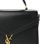 Smooth Calfskin Medium Classic Monogram Cassandra Top Handle Black