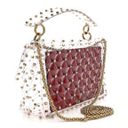 PVC Medium Rockstud Spike Shoulder Bag