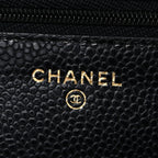 Caviar Quilted Wallet on Chain WOC Black