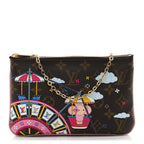 Monogram 2020 Christmas Animation Big Wheel Double Zip Pochette Rose Ballerine