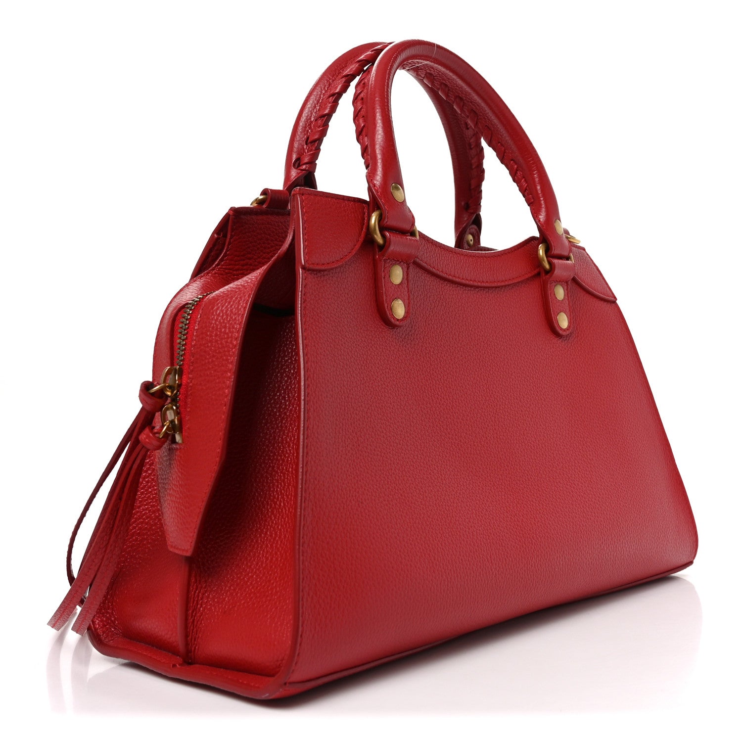 Grained Calfskin Neo Classic Gold Hardware S City Medium Red