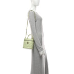 Lambskin Quilted Trendy Vanity Case Sea Green