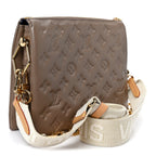Lambskin Embossed Monogram Coussin PM Taupe