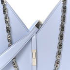 Box Calfskin Mini Cut Out Shoulder Bag Baby Blue