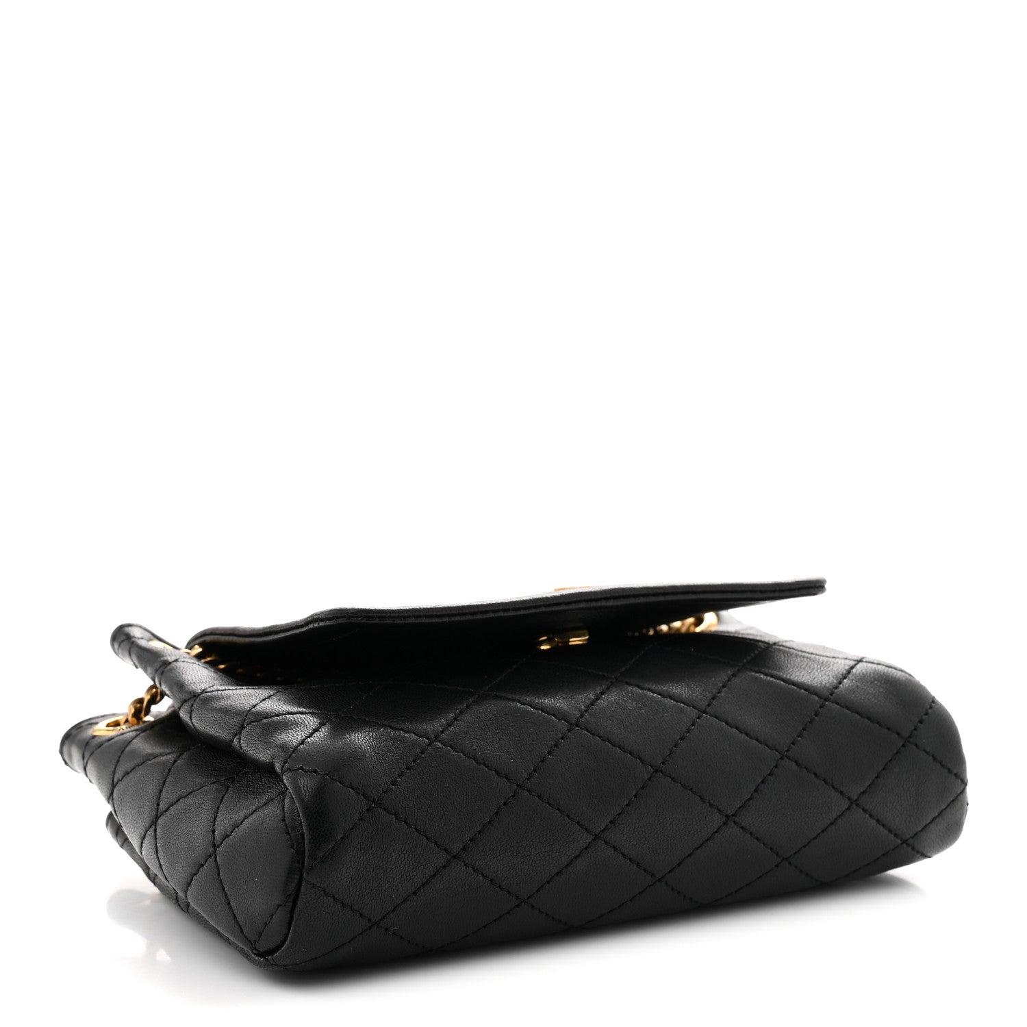 Lambskin Quilted Monogram Mini Nolita Black