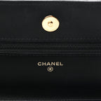 Lambskin Quilted Wallet On Chain WOC Black