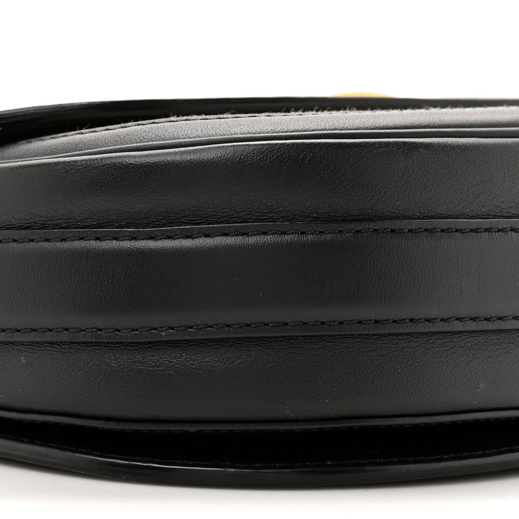 Calfskin Linen Small Travia Crossbody Black