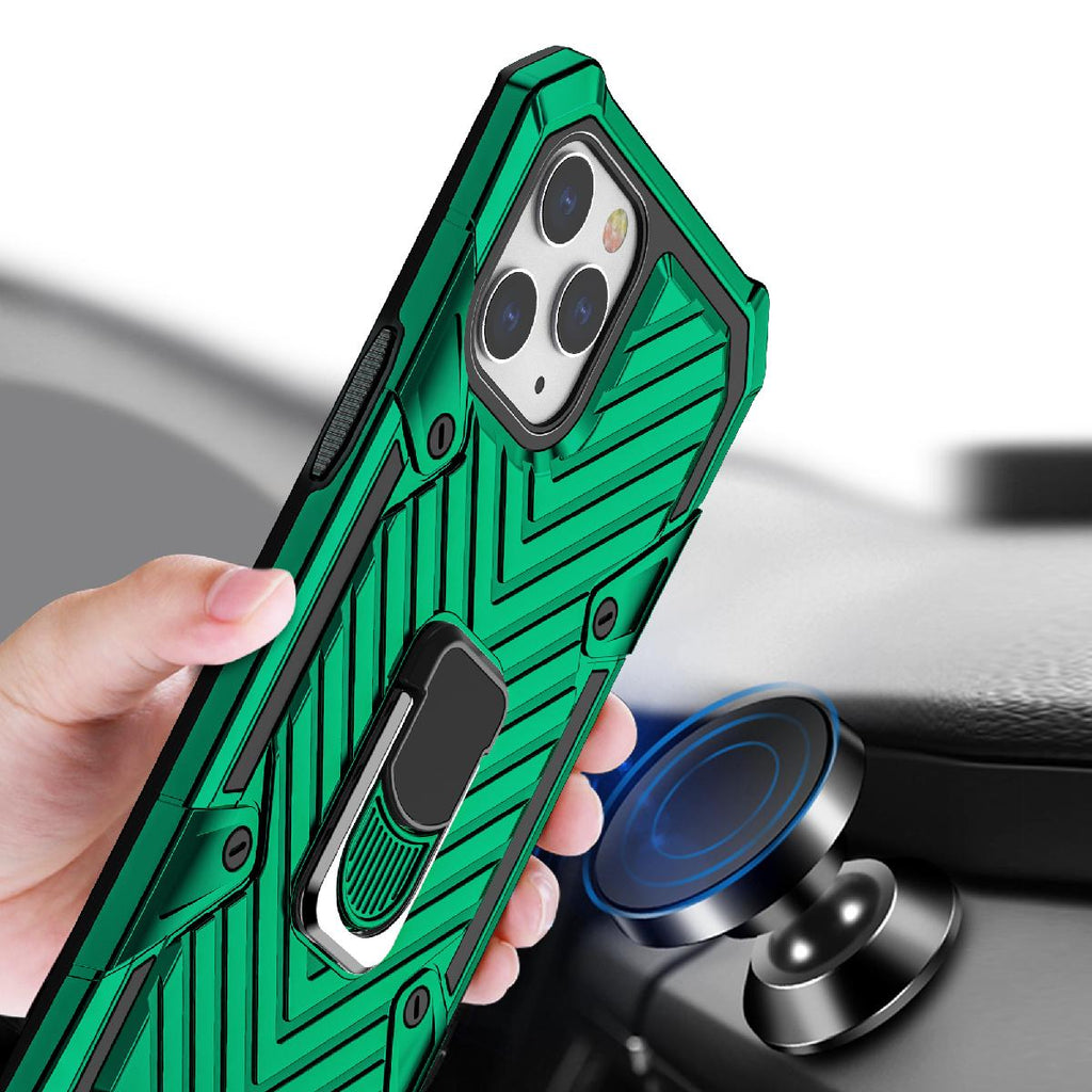 Iphone 12/ Iphone 12 Pro Kickstand Anti-Shock And Anti Falling Case In Green