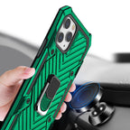 Iphone 12/ Iphone 12 Pro Kickstand Anti-Shock And Anti Falling Case In Green