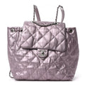 Iridescent Calfskin Quilted Ground Control Backpack Pink