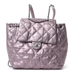Iridescent Calfskin Quilted Ground Control Backpack Pink