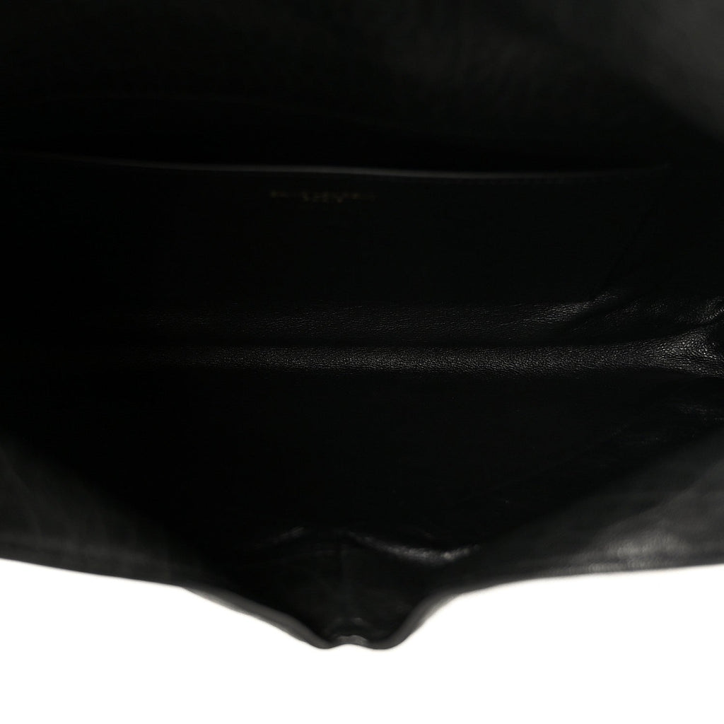 Grained Lambskin Cassandre Envelope Pouch Black
