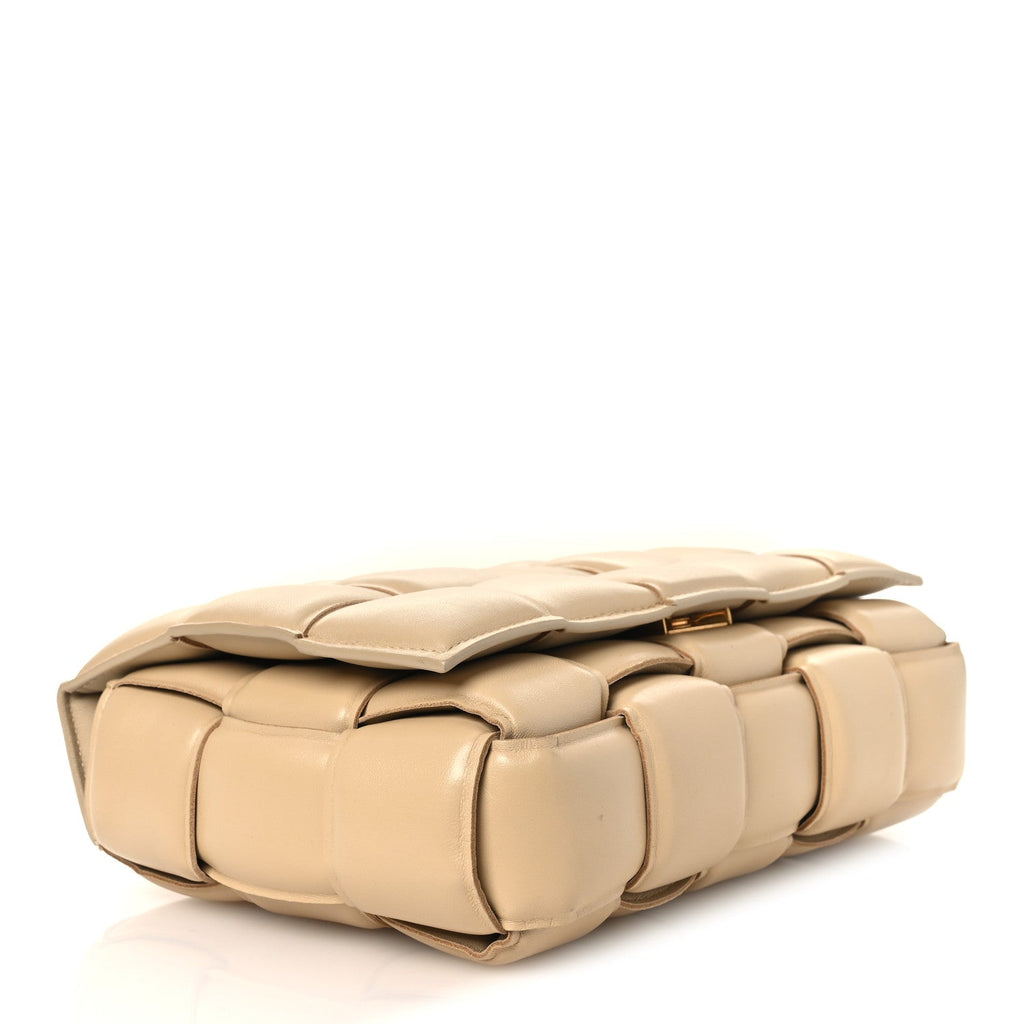 Nappa Maxi Intreccio Padded Cassette Crossbody Bag Porridge