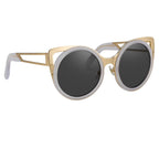Erdem Sunglasses Cat Eye Transparent White and Grey