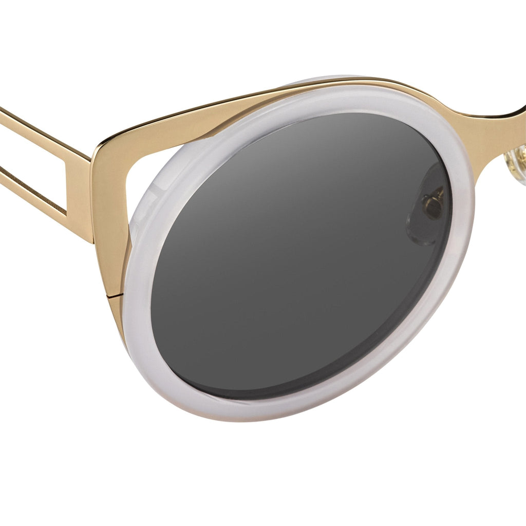 Erdem Sunglasses Cat Eye Transparent White and Grey