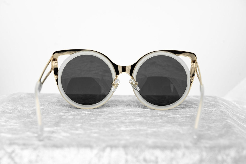 Erdem Sunglasses Cat Eye Transparent White and Grey