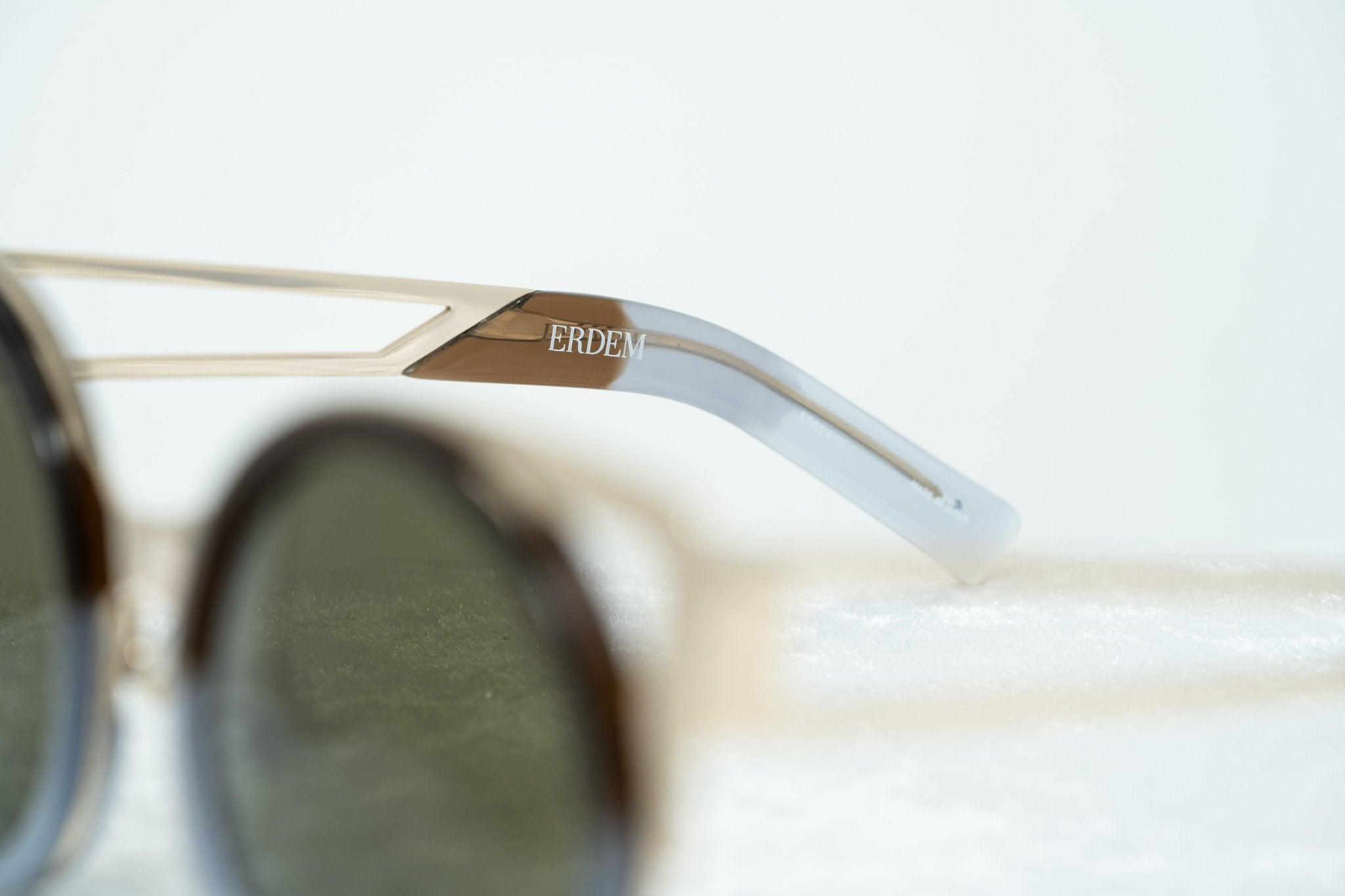 Erdem Sunglasses Cat Eye Gold and Brown