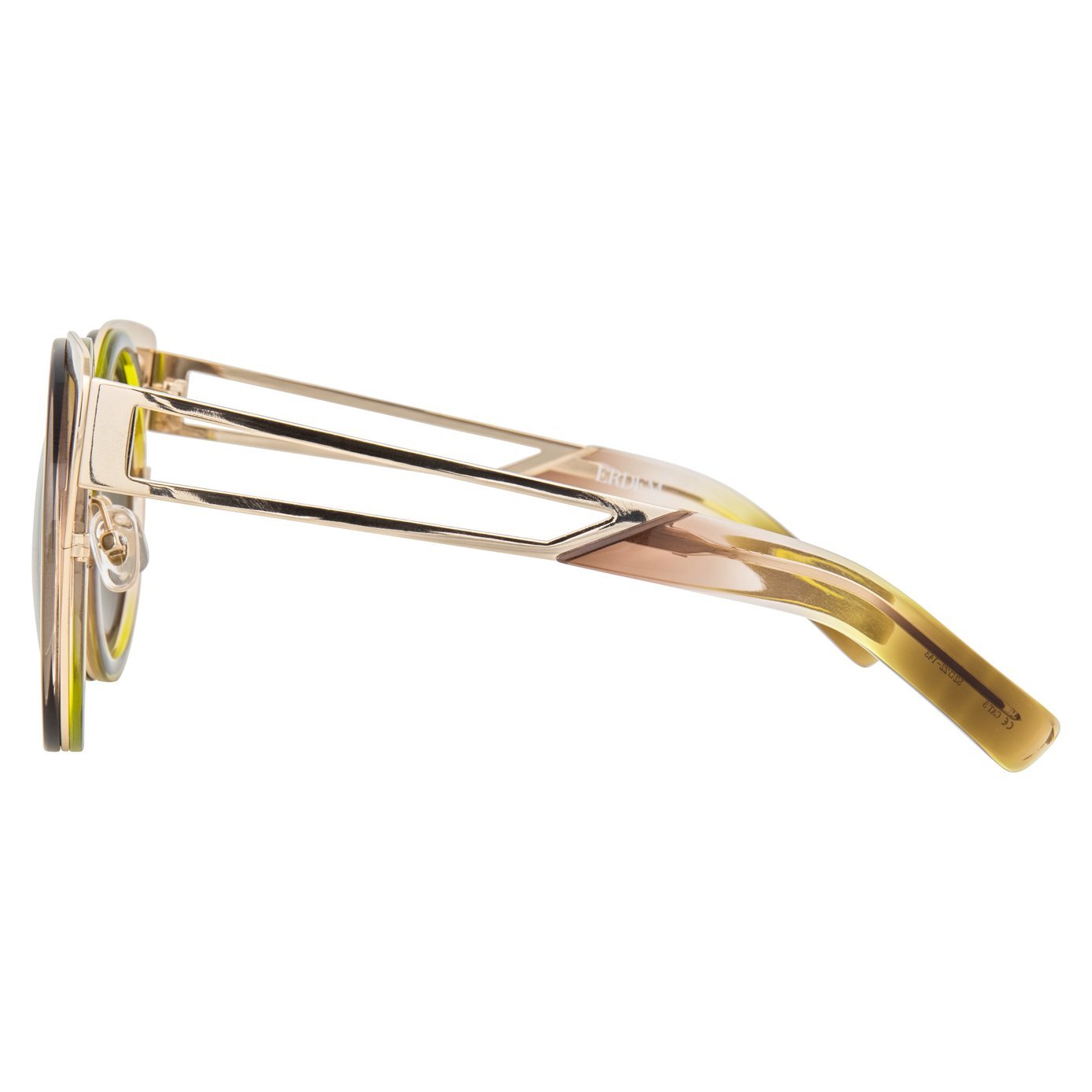 Erdem Ladies Sunglasses Cat Eye Light Gold and Brown